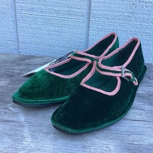 Pull & Bear ballet FLATS Mary Jane velvet shoes
